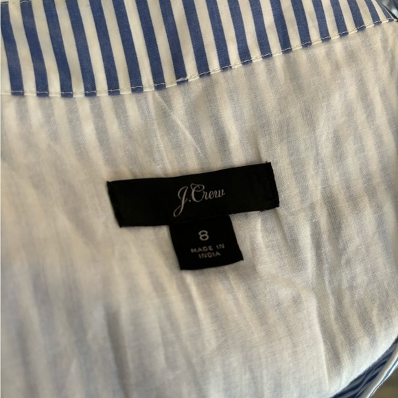 J. Crew Rosina Cotton Coastal Poplin Dress w/ Pockets Midi Length Size 8 - Picture 3 of 7